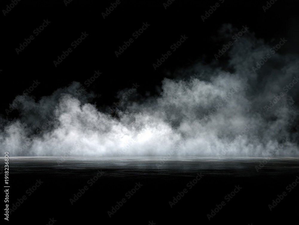Fototapeta premium fog overlay element isolated on a black background