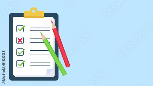 Checklist Clipboard with Pencils