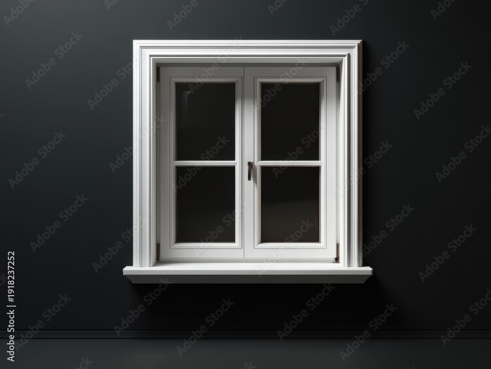 Obraz premium window frame isolated on a black background