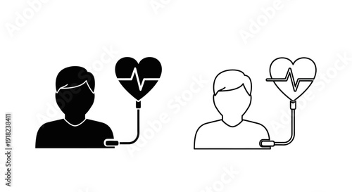 Heart health monitoring system with ecg and pulse oximeter for medical care Vector