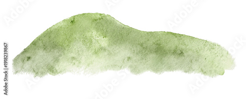 Tablou pe pânză Watercolor illustration of a soft ground element in natural green tones