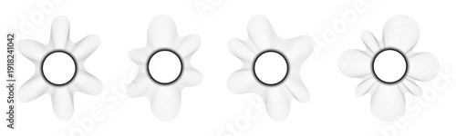 Abstract Circular Sound Wave Audio Spectrum Vector Set 