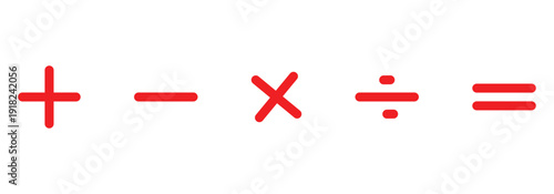 Colorful Plus and minus icon set. Divide and multiply icon vector flat are used in calculators, educational materials and finance apps.