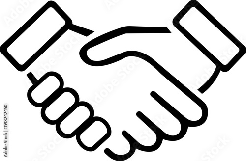 Handshake icons set. Business agreement handshake symbol set. Shaking hands logo. Friendly handshake line and flat style - stock vector. isolated on transparent background