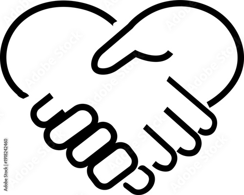 Handshake icons set. Business agreement handshake symbol set. Shaking hands logo. Friendly handshake line and flat style - stock vector. isolated on transparent background