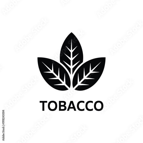 Stylized tobacco leaves with the word tobacco underneath in bold text