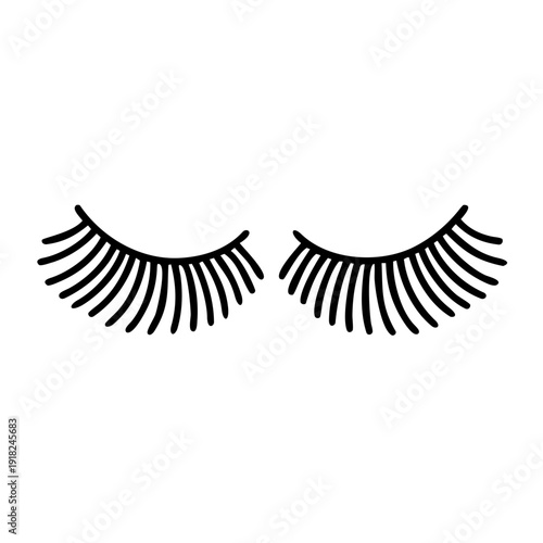 A pair of false eyelashes on a white background Vector