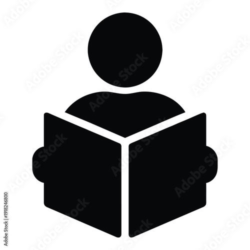 Silhouette of Person Reading a Book