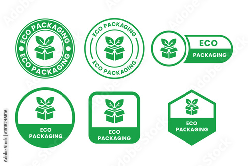 eco packaging icon, box with leafs, ecologically clean products, thin line symbol - editable stroke vector illustration