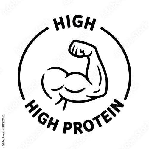 high protein bodybuilding label icon