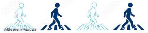 pedestrian crosswalk road safety icon