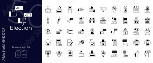 Election Duotone Editable Icons set