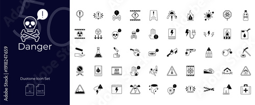 Danger Duotone Editable Icons set