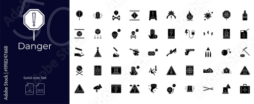Danger Solid Editable Icons set