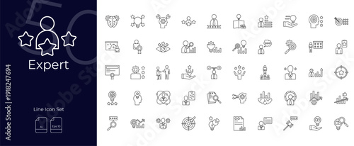 Expert Line Editable Icons set