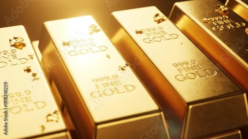 stacked gold bars - Stack of 999.9 Fine Gold Bullion Bars – Luxury Wealth and Investment Concept