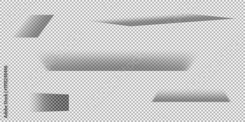 Shadow overlay effect. Applicable for mockups. Soft shadow layout. Vector design elements divider lines. Vector illustration