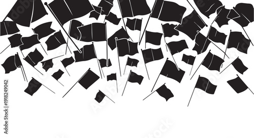 Broken glass shards flying upwards on Transparent Background, destruction and chaos concept.