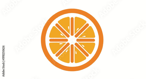 Fresh orange fruit slice with zest, isolated white background.
