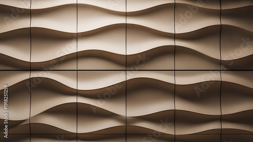 Textured Wave Pattern Wall Panel, Soft Light, Modern Architectural Background Design