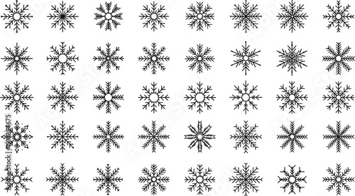 Seamless vector pattern with winter floral elements and blue snowflakes for Christmas holiday decoration