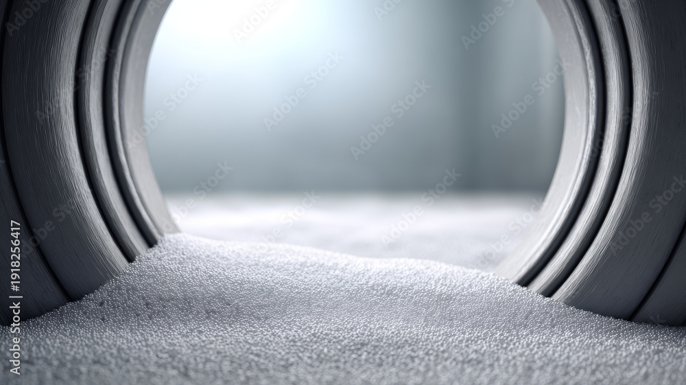 Fototapeta premium Futuristic tunnel opening with textured ground