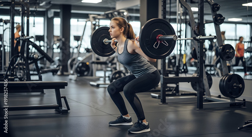 A teenage girl performing exercises in a gym
