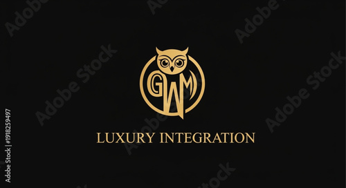 Elegant Owl Logo with GAM Initials and Luxury Integration Text.