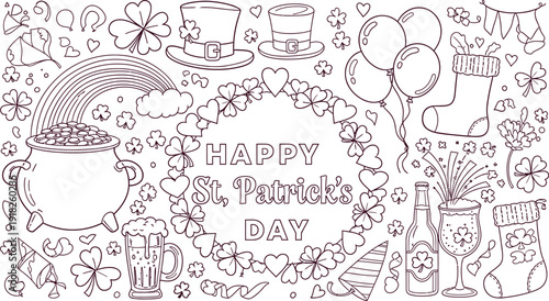 A blurry illustration of various objects isolated on transparent background