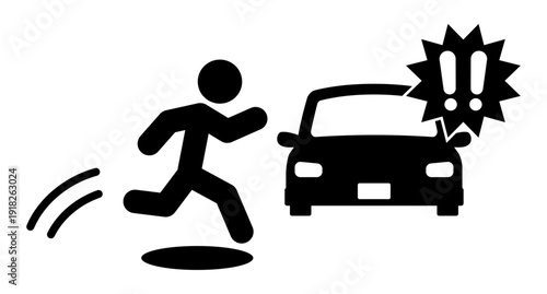 車の前方に飛び出す人物