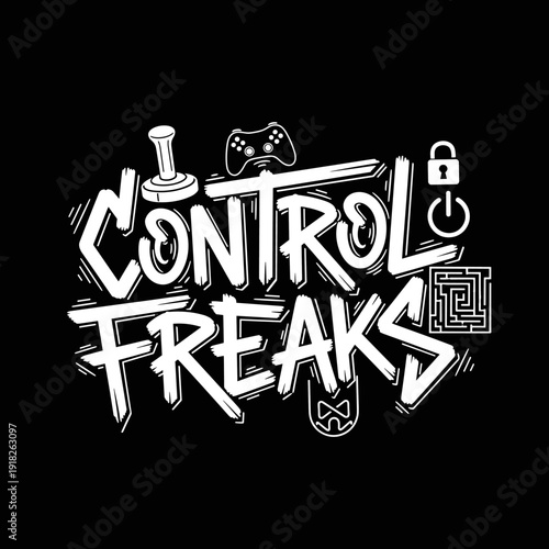 Control Freaks Gaming and Tech Enthusiast Typography Design.