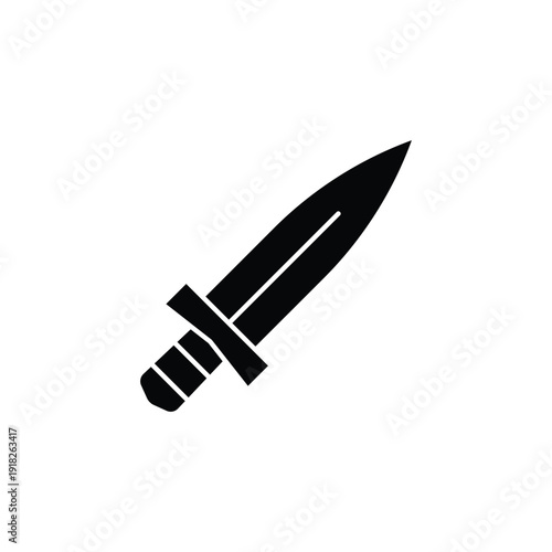 black dagger icon knife symbol sharp blade.