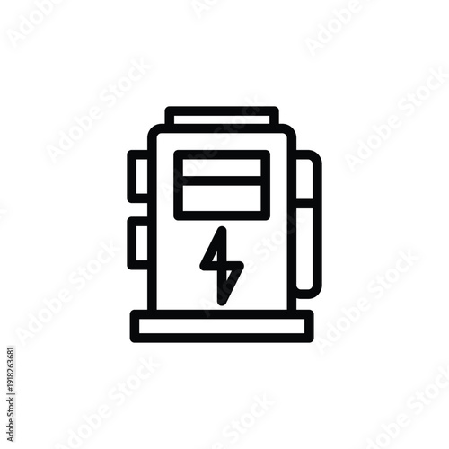 Electric Vehicle Charging Station Icon.