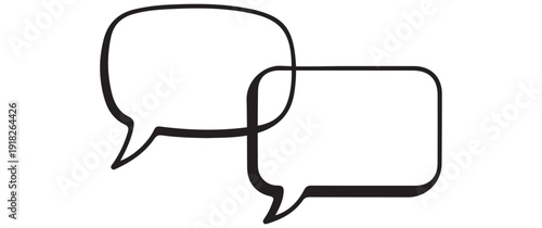 Two Overlapping Speech Bubbles - Conversation and Dialogue Icons