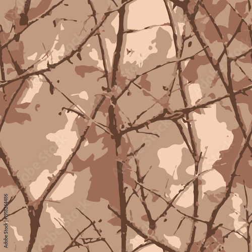 Hunting camouflage. Camouflage background. Forest texture. Vector tree bark pattern. Digital camouflage. Real tree hunting camouflage for military and deer hunting purposes. Vector camo pattern