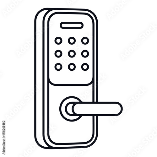 Modern Digital Door Lock with Keypad and Handle