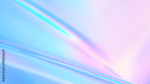 Blue pink abstract background with hologram texture. Gradation color aurora. Holographic neon foil bg. Blurry fluid effect backdrop. Vector illustration for modern template, card, mockup