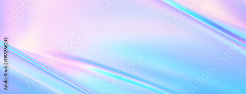 Blue pink abstract background with hologram texture. Gradation color aurora. Holographic neon foil bg. Blurry fluid effect backdrop. Vector illustration for modern template, card, mockup