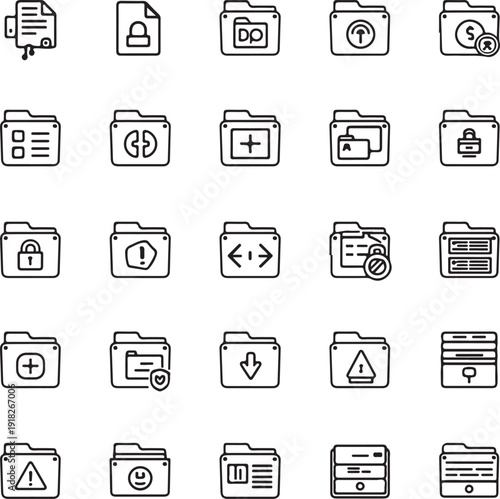 Document icon sheet multiple style collection