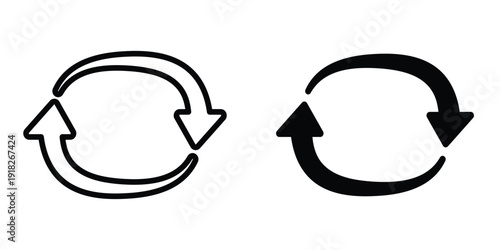 Arrows repeat icon set different style collection for web Ui. EPS10