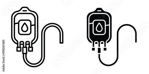 Blood transfusion icon set different style collection for web Ui. EPS10