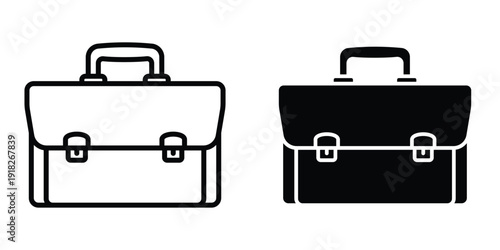 Briefcase icon set different style collection for web Ui. EPS10