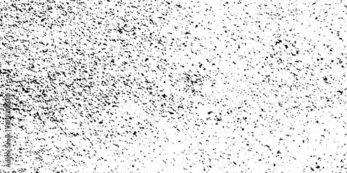 High Contrast Monochrome Grit Texture with Distressed Grain, Vintage Speckled Noise, and Flying Dust Debris on Minimalist White Background for Grungy Graphic Design Effects