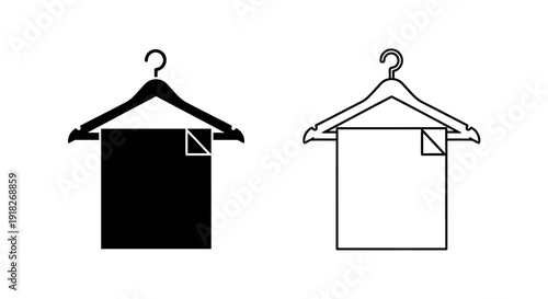 Black and white shirt on hangers, clothing, fashion, apparel, wardrobe, style, dress, outfit Vector