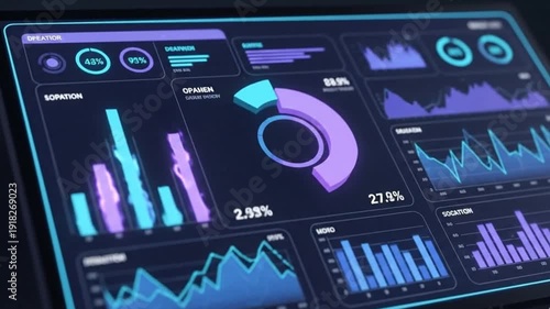 High-Tech Financial Analytics Dashboard – Data Visualization & Business Intelligence Concept, digital audio system