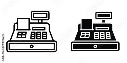 Cash register icon set different style collection for web Ui. EPS10