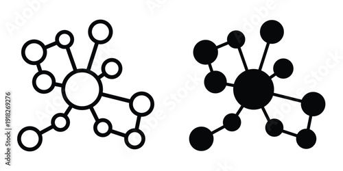 Chart connected icon set different style collection for web Ui. EPS10