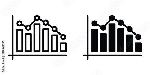 Chart histogram icon set different style collection for web Ui. EPS10