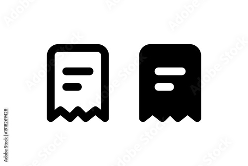 Receipt Icon Outline and Solid Vector