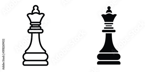 Chess queen icon set different style collection for web Ui. EPS10